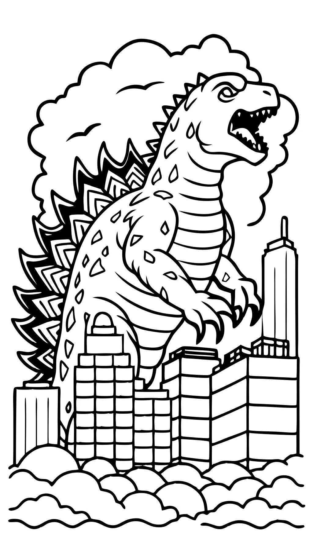 Página para colorear de Godzilla